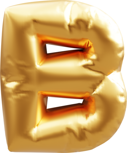 Golden Letter B Balloon Cutout