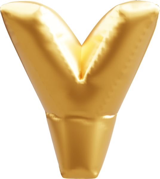 Letter Y Gold Balloon Cutout